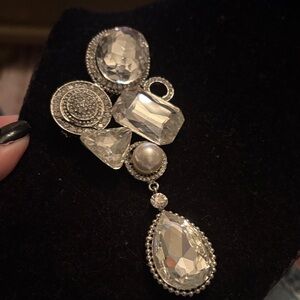 Elegant Silver and Crystal Drop Earrings